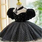 Girl's Flounced Sleeve Dot Mesh Princess Dress