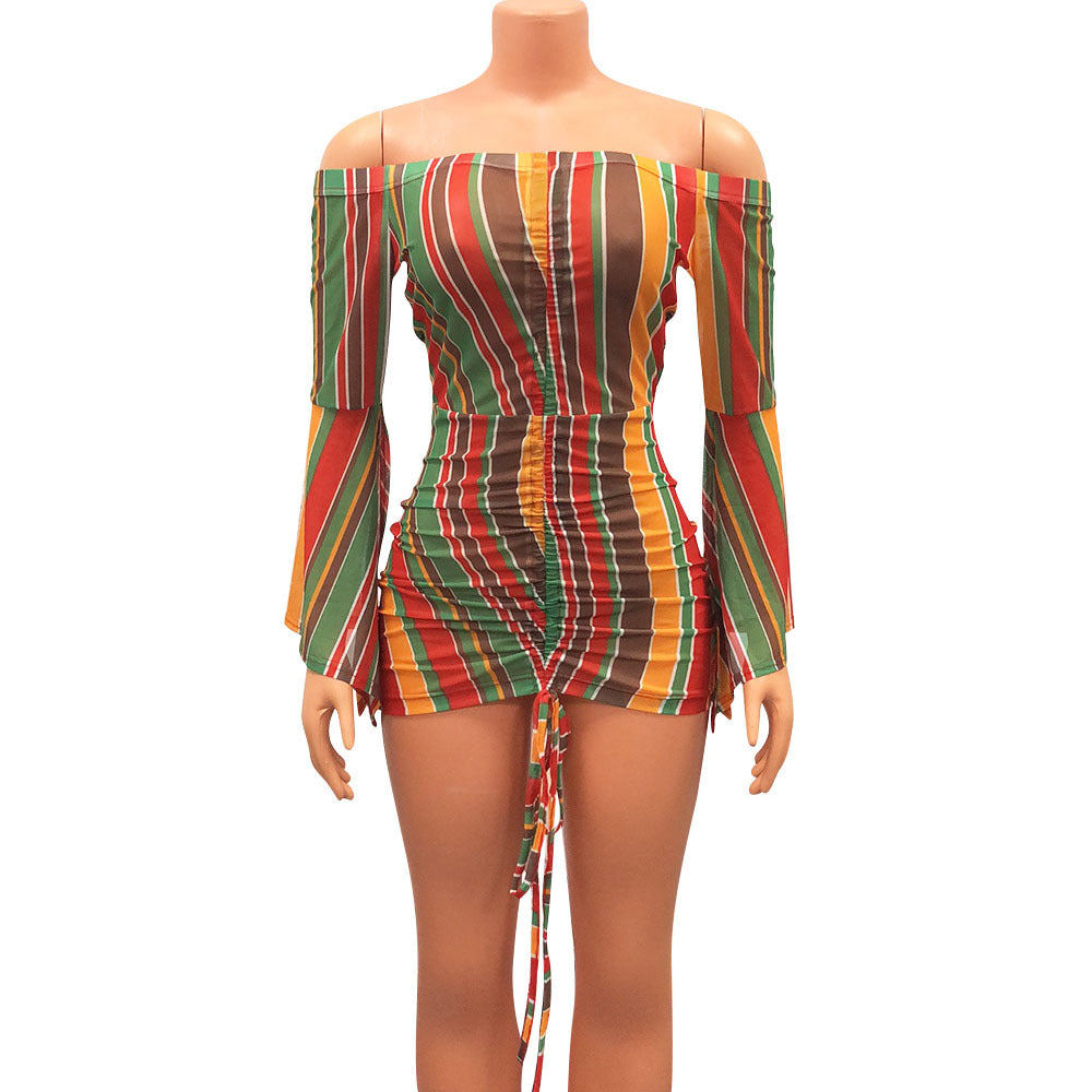 Long Sleeve Flared Sleeves Dress