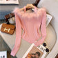 Super Fairy Fur Collar Off-shoulder Sweater Women's Design Sense Niche Off-shoulder Slim Top