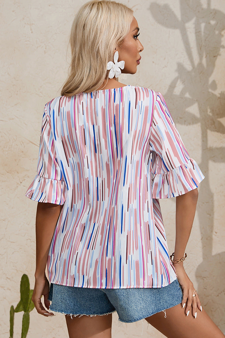 Women's Round Neck Short-sleeved Pullover