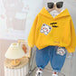 Children's Autumn Clothing Hooded Bear Sweater Pants Two-piece Suit