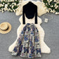 Inner Layer Base Knit Sweater With A Little Bear Jacquard Design High Waist And A Flared Hem