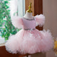 Girls' Solid Color Versatile Creative Fluffy Dress