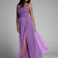 Robe de soirée sexy sans manches à col en V pour femme