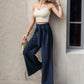 European And American Trousers Lace Up Commute Style High Waist