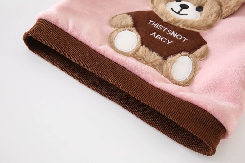 Costume trois pièces épais en velours double couche pour enfant