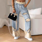 Fashion Ins European And American Street Stitching Pants