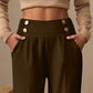 Draping Mop Casual Pants High Waist