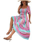 Spring And Summer Short Sleeve Dress Leisure Vacation