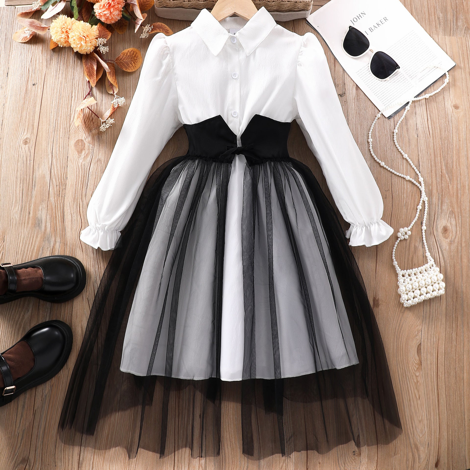 Fashion Personality Girl Mesh Stitching Dress