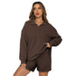 Combinaison de sport ample de couleur unie pour femmes, tenue de yoga
