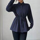 Solid Color Casual Women's Long-sleeved Shirt