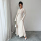 Simple And Stylish Solid Color Long Sleeve Dress For Women
