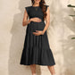 Flying Sleeves Pleating Layered Short Sleeve Large Swing Dress
