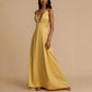 Women's Backless V-neck Satin Long Dress