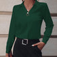 Commuter Women's Shirt Versatile Simple Solid Color Long Sleeve Mid-length Plus Size
