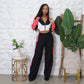 Spring And Autumn Loose Zip Short Coat High Waist Wide Leg Pants Two-piece Set