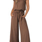 Square Collar Sleeveless Camisole Wide Leg Trousers