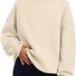 Pullover Sweatshirt Solid Color Loose Tops Round Neck Hoodie Women Thick Clothing