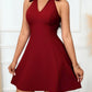 New Stylish And Elegant Casual Off-shoulder V-neck Belted Cropped Womens Dress
