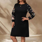 Large Size Round Neck Long Sleeve Printed Casual Women's Short Skirt