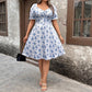 Women's Printed Short-sleeve Knee-length Dress