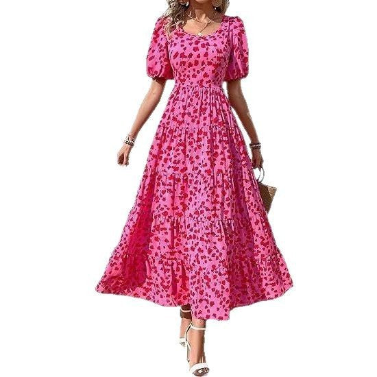 Puff Sleeve Floral Casual Summer Dress
