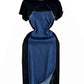 False Two-piece Patchwork Denim Dress Women