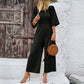 Women's One-pieces Short Sleeve Wide-leg Pants