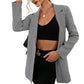 European And American Single Breasted Houndstooth Plaid Casual Suit Top