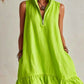 New Stylish Casual Loose Half-Zip Sleeveless Dress With Ruffle Hem