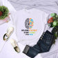 Round Neck Printed T-shirt Top Women's Breathable Short Sleeve