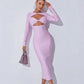Women's Long Sleeve Black Cut-out Dress