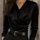 French Light Luxury V-neck Slim Fit Ins Style Versatile Shirt