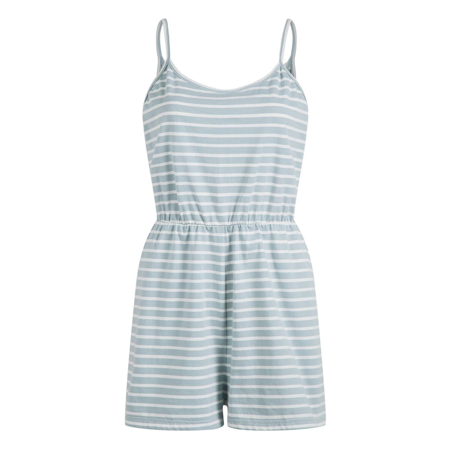 Casual Cotton Striped Spaghetti Straps Jumpsuit
