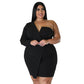 Robe sexy à manches longues et épaules dénudées