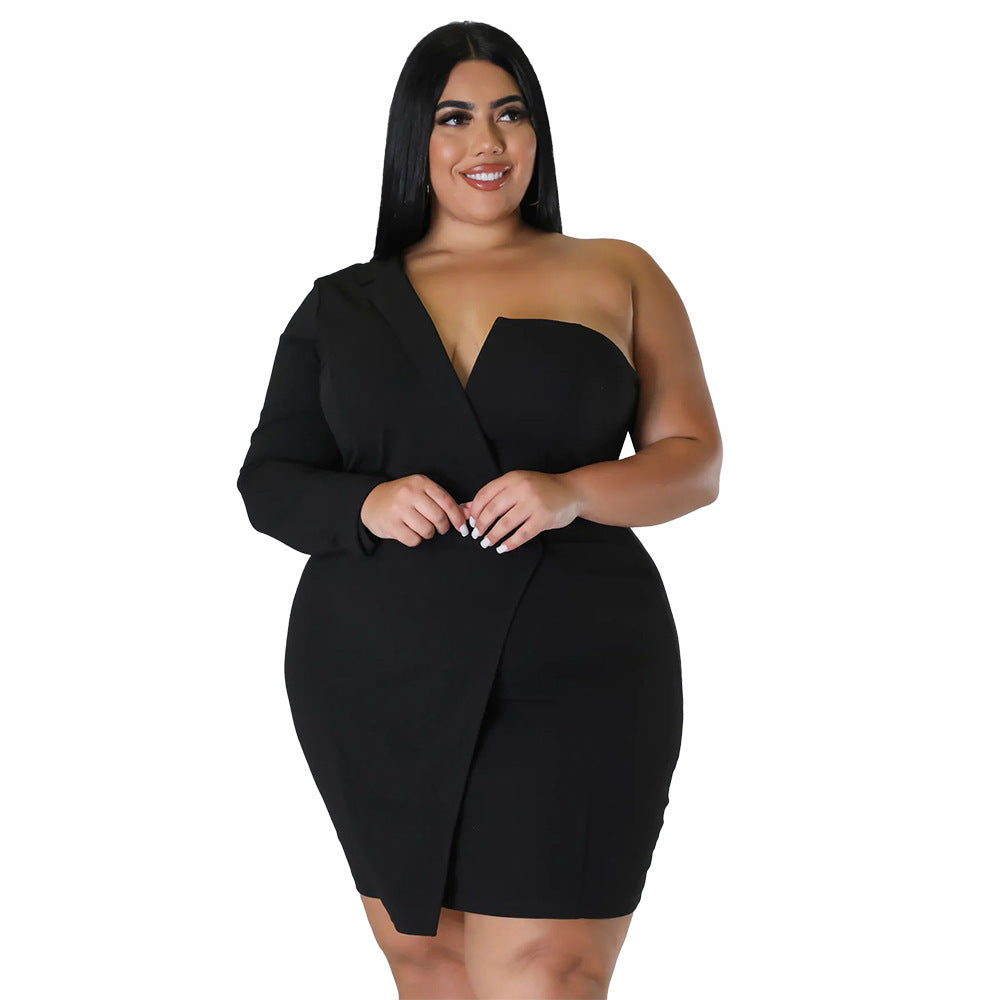 Robe sexy à manches longues et épaules dénudées