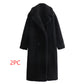 Autumn New European And American Style Fleece Double Row Ornament Loose Overcoat Coat
