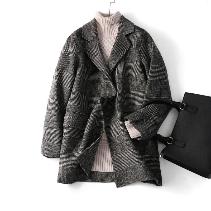 Hand-sewn Double-sided Wool Velvet Coat Ladies Suit