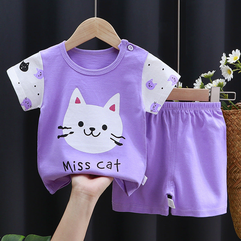 Ensemble à manches courtes pour enfant en pur coton