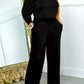 Women's Long-sleeved Round Neck Sweater Elastic Waist Pants Casual Fashion Two-piece Suit