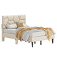 Queen Bed Frame, Linen Storage Headboard, Strong And Stable, No Noise, No Box Spring, Weight 397lbs