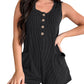 Contrast Color Striped Sleeveless Vest Jumpsuit