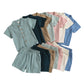 Polo d'été à manches courtes et revers en coton et lin, style décontracté, ensemble deux pièces