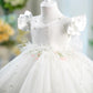 Girl All-match Casual Flounced Sleeve Beaded Pettiskirt