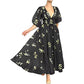 Robe mi-longue brodée en dentelle de fête