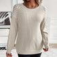 Comfort And Casual Lace Stitching Solid Color Pullover Long Sleeve Top