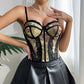 Strappy Underwire Sexy Hot Girl Backless Vest Top Corset Wrap Bust Fishbone Diamond Strap Tank Top