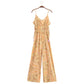 Printed Tassel Decoration Waist Trimming Spaghetti Straps Jumpsuit Jumpsuit