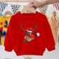 Pull pour enfant imprimé Père Noël, bonhomme de neige, élan